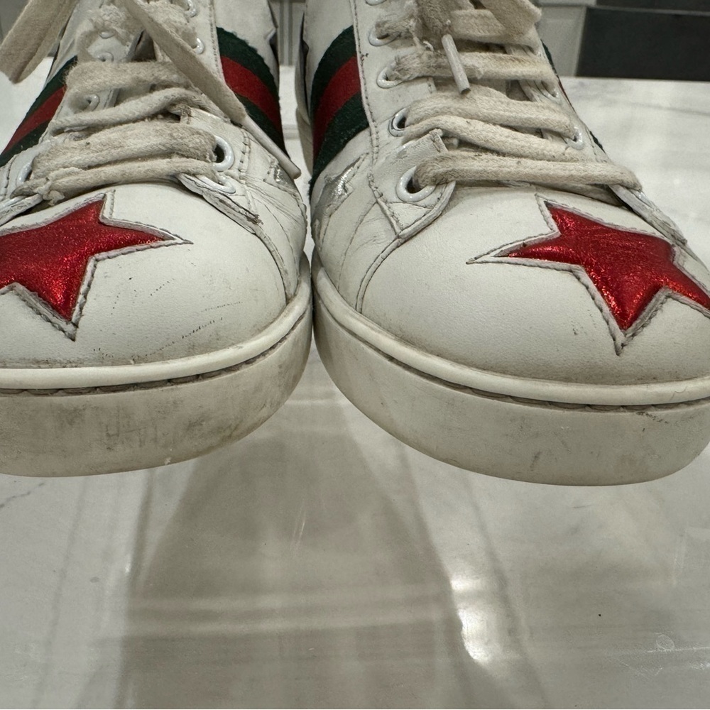 GUCCI ACE metallic star leather size IT 37.5 - Picture 7 of 13